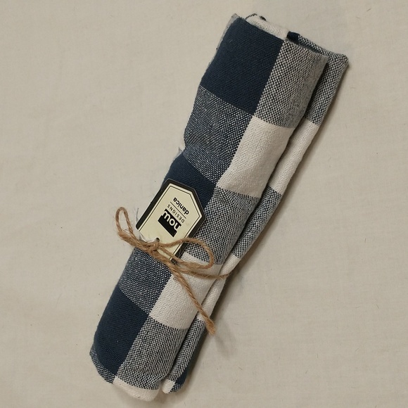 🍒 Now Designs Blue Plaid Dishtowel - Picture 1 of 3